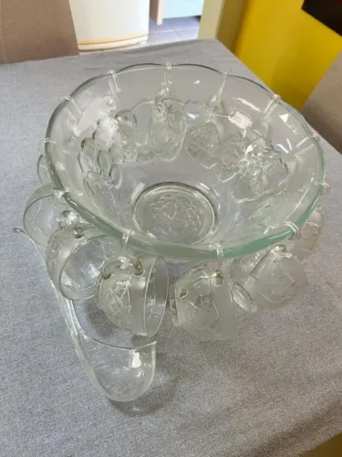 Poncheira em Vidro - Conjunto Completo Peças 27