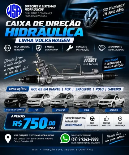 CAIXA DE DIREÇÃO HIDRÁULICA VOLKSWAGEN - R$ 750,00
