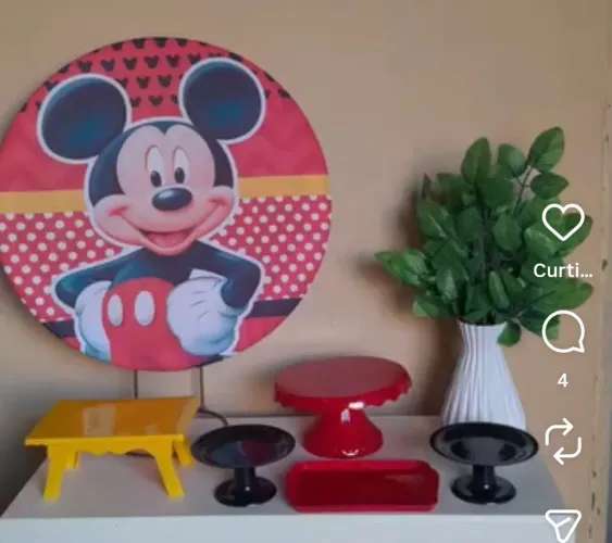 Festa na mesa!! ! Kit com 6 Painéis redondo 50×50 para venda.