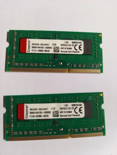 Kit Memória RAM Notebook 16GB (2x 8GB) Kingston DDR3L 1600MHz