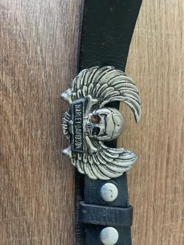 Cinto completo Harley-Davidson original de época!Fivela de colecionador da Baron Buckles l