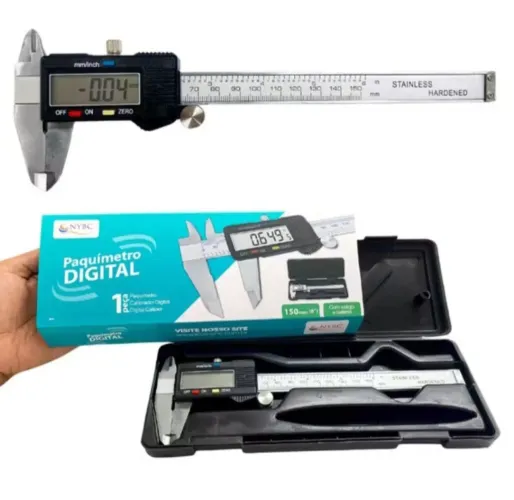 PAQUÍMETRO DIGITAL PROFISSIONAL AÇO INOX COM ESTOJO
