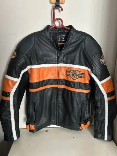Jaqueta de couro legítimo Harley Davidson TAM M