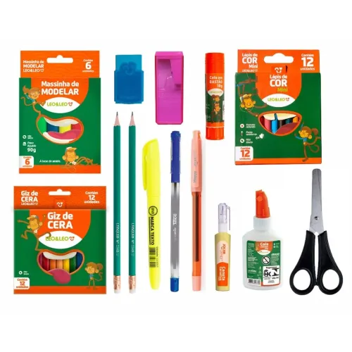 Kit escolar completo 41 itens + 2 - Léo& Léo - Volta as aulas - material escolar 