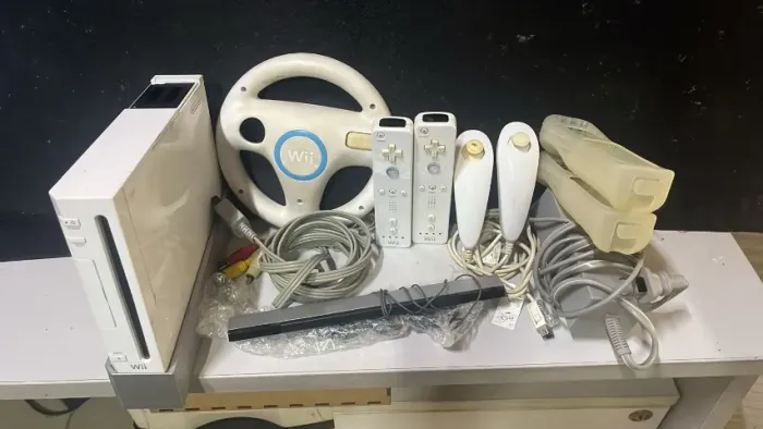  nintendo wii desbloqueado kit completo com prancha e tapete de dança