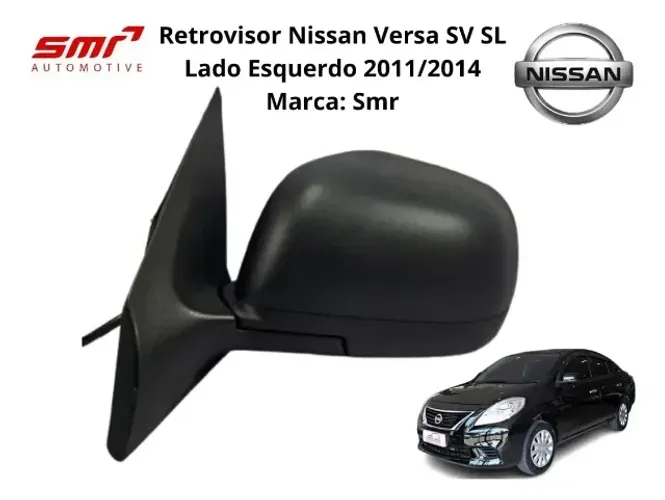 Retrovisor Nissan Versa Elétrico 2011 2012 2013 14 Esquerdo (Usado)