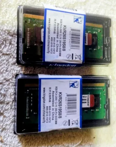 Memoria ddr4 de 8gb kingston de notebook na caixa