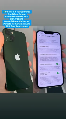 iPhone 13 128GB Verde ( Saúde Da Bateria 85% ) Usado