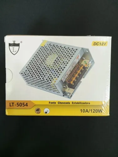 Fonte Chaveada LIN LIAN LT-5054 - 12V 10A 120W - Novo<br>