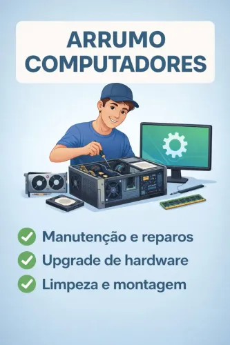 Arrumo computadores e coloco peças