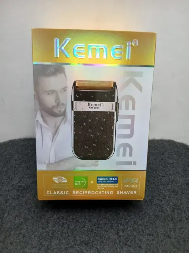 BARBEADOR SHAVER KEMEI KM-2024 RESISTÊNTE À ÁGUA.  * NOVO *