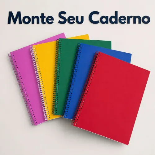 Caderno Espiral A4 Personalizado | Escolha Capa, Espiral e Papel | 85 fls | A partir de 11