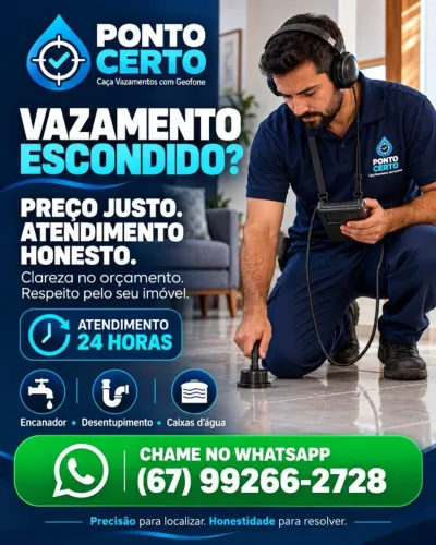 PONTO CERTO ajuda você a encontrar a origem do problema com caça vazamentos com geofone.