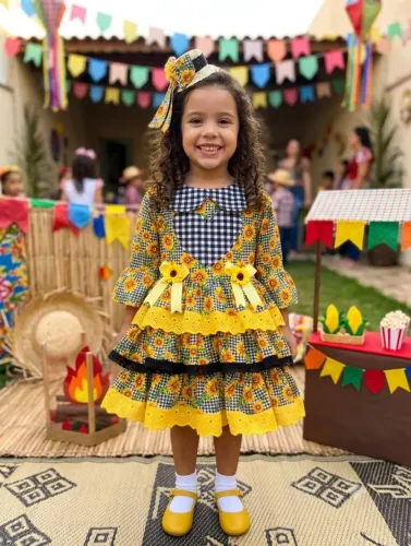 Vestido Junino Girassol.