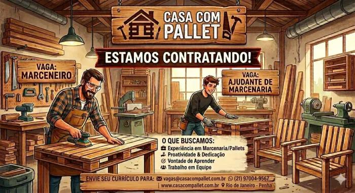 Vaga de emprego Marceneiro , Pintor ONG e Casa Com Pallet na Penha Circular