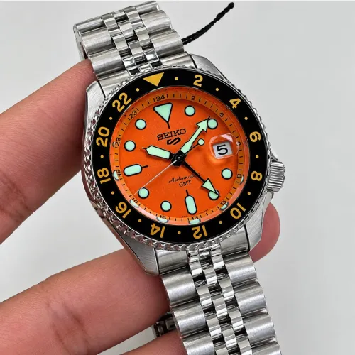 Seiko Sport 5 gmt laranja automático