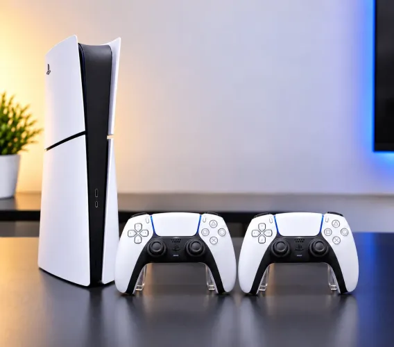 PS5 Slim Digital 1TB + 2 Controles DualSense Brancos