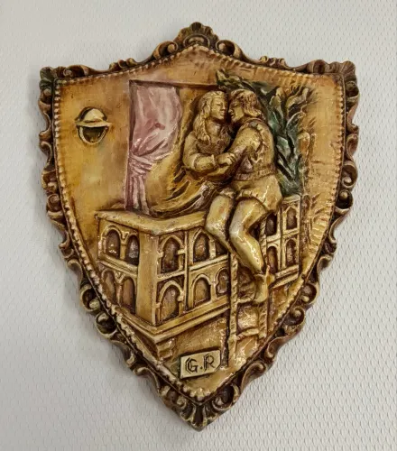 Placa antiga de porcelana 