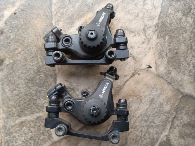 Par de pinças para freio a disco de bicicleta absolute dual action
