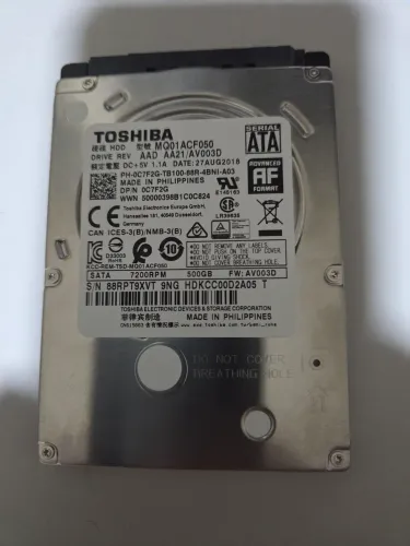 HD Toshiba 2,5 500GB Notebook Usado