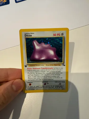 Carta de Pokémon Ditto foil primeira edição (1st) 3/62