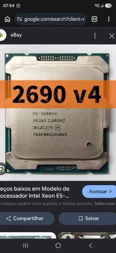 Processador xeon E5 2690 v4 14 nucleos 28 threads , até 3,5 Ghz