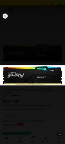 Memória ddr5 32gb CL30 6000mhz