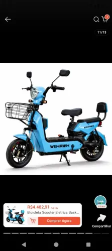 Bicicleta elétrica scooter Basket