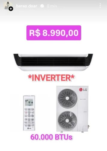 Ar Split Piso Teto LG 60.000 BTUs + Novo + Nota + 1 Ano Garantia+ Cartão 12x