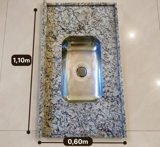 Pia de Granito com Cuba Inox