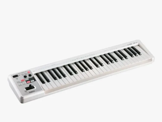 Controlador MIDI USB Roland A-49 Branco - Teclado Profissional Leve e Compacto