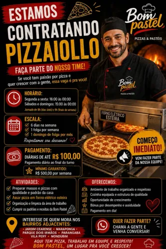 Vaga para pizzaiolo