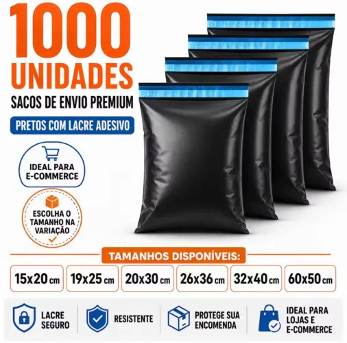 Envelopes saco para Ecommerce 19x25, 26x36, 32x40 vários tamanhos