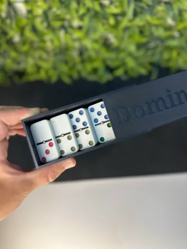 Jogo de Dominó Completo com Estojo Personalizado - Impressão 3D