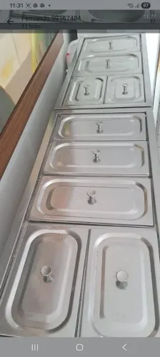 Self- Service inox Bancada 1,72m x 0,38cm. 9 Cubas