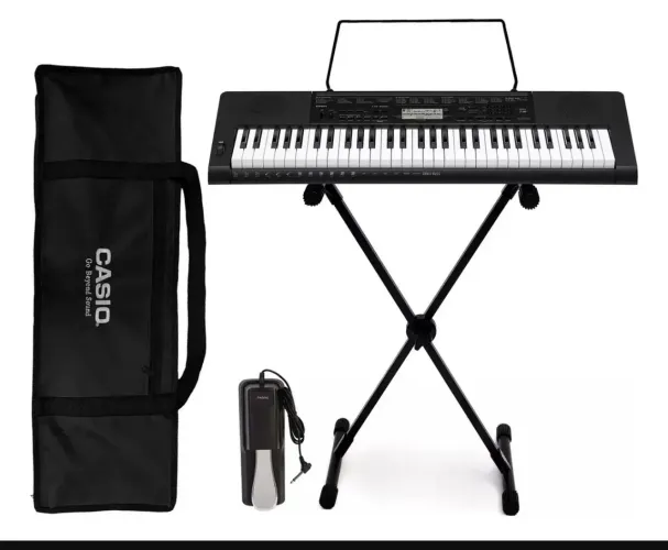 Kit Teclado Casio Ctk-3500 Arranjador Musical 61 teclas com Sensibilidade Completo