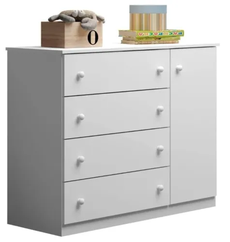Cômoda com gavetas e porta