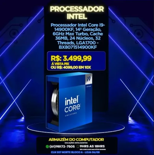 PROCESSADOR INTEL CORE I9-14900KF METEOR LAKE (UP TO 6.0 GHZ) 36MB
