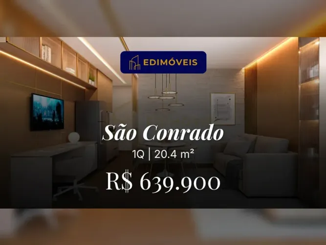 Studio 1 quarto em São Conrado, perfeito para quem busca praticidade e conforto!
