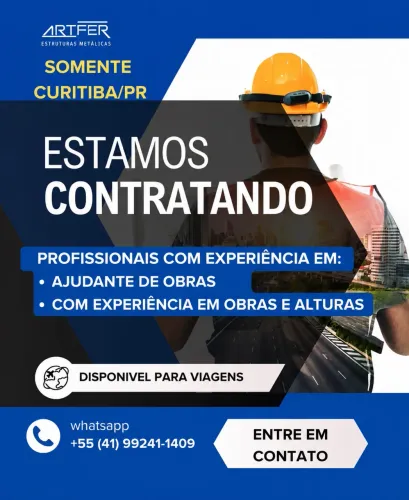 Estamos contratando Ajudante de obras 