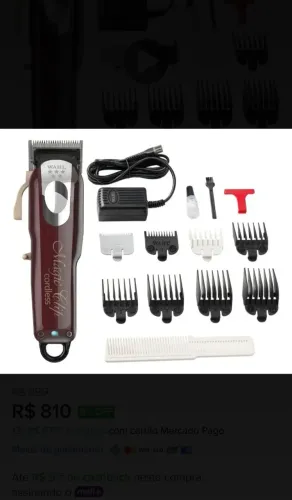 Wahl Máquina de Corta Cabelo Magic Clip Profissional Sem Fio