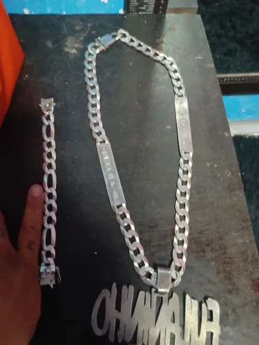 Corrente mas pulseira de prata 925