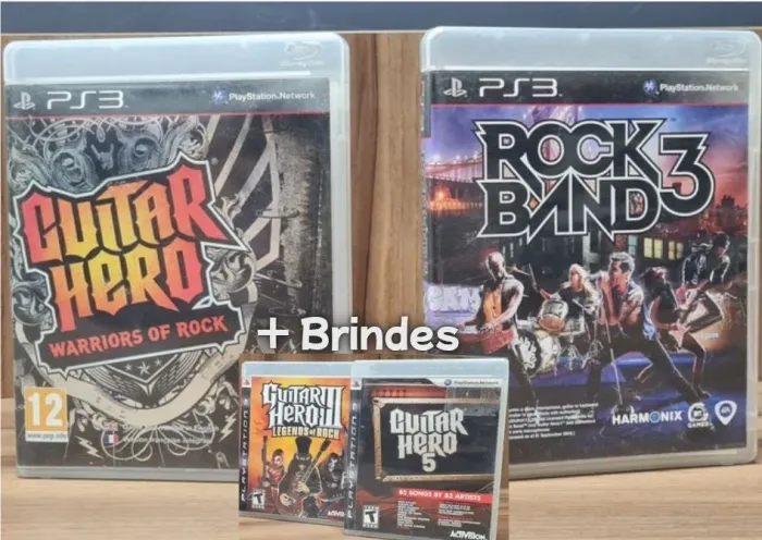 Guitar Hero WoR e Rock Band 3 + Brindes ( PS3 )