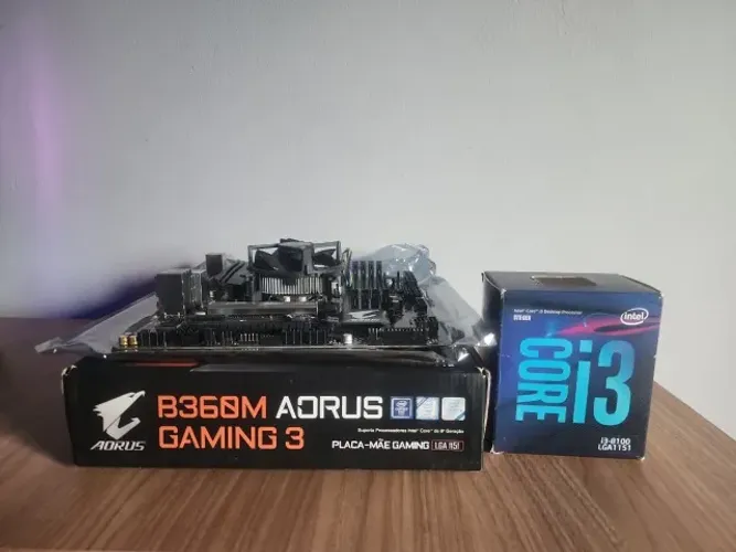 Kit Placa-mãe Gigabyte B360M + Intel Core i3-8100 + Com Nota Fiscal e Caixa Original
