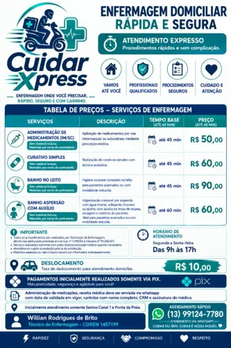 CUIDAR EXPRESS - Serviços Avulsos de Enfermagem.