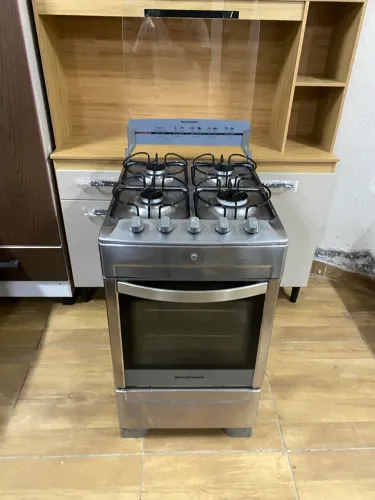 Fogão Brastemp 4 bocas inox funcionando perfeitamente