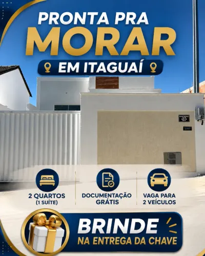 CASA EM ITAGUAI 2 Q (1 SUÍTE) 2 VAGAS, ESCRITURA GRÁTIS, ACEITA FINANCIAMENTO
