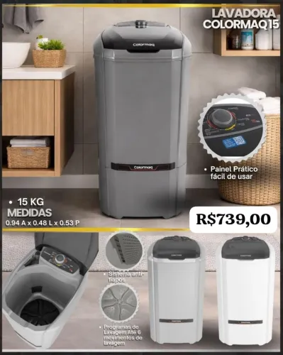 Lavadora Tanquinho 15 quilos 