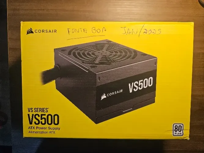 Fonte Corsair VS500 500 watts selo 80 plus standard