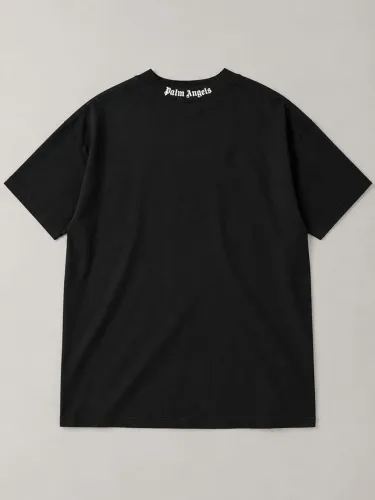 Camiseta Masculina Preta Palm Angels Estampa Grande nas Costas Linha Premium